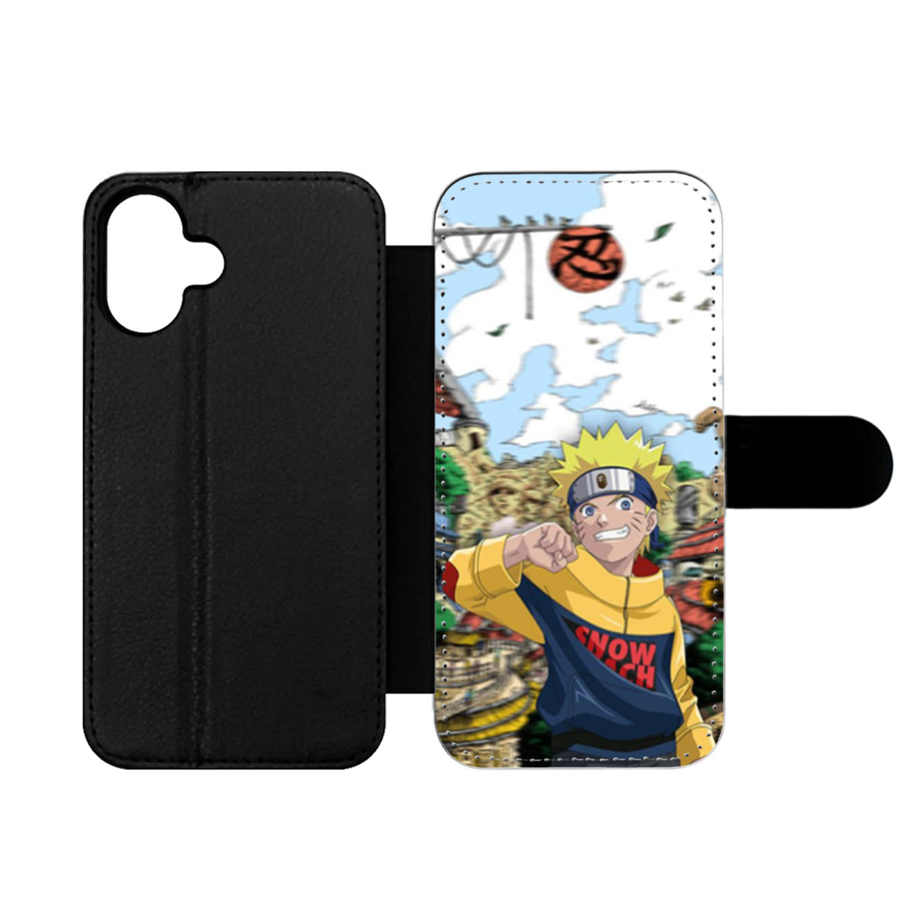 Naruto Snow Beach Wallet iPhone Case