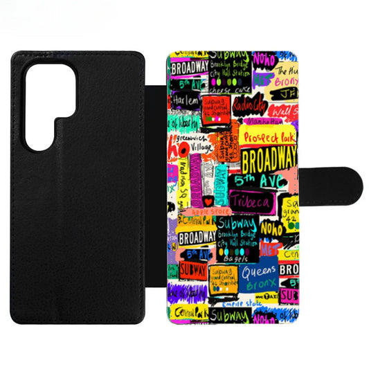 New York Words Wallet Samsung Case