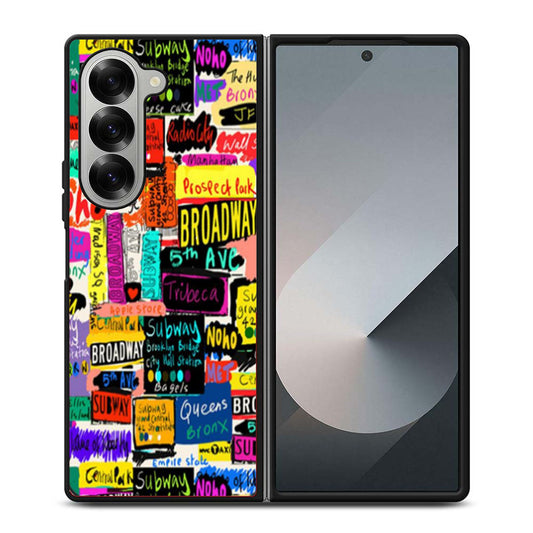 New York Words Samsung Z Fold 6 Case