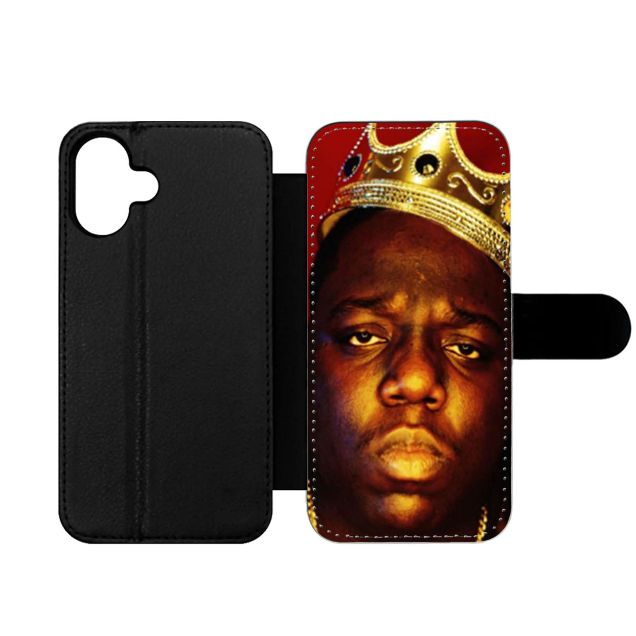 Notorious Big With Gold Crown Wallet iPhone Case