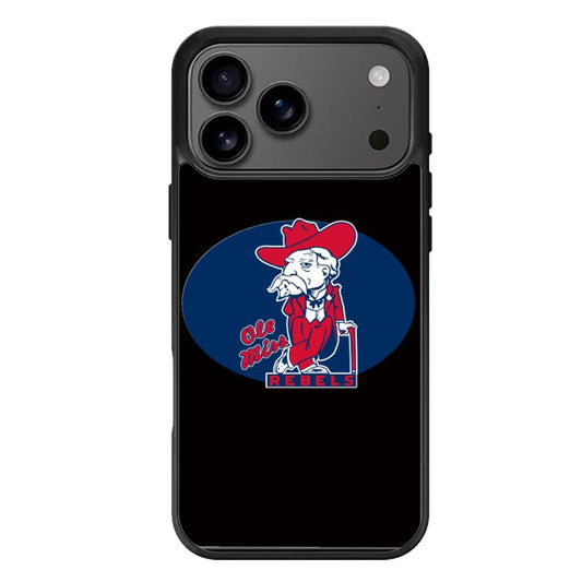 Ole Miss Rebels Black iPhone 17 Pro Max Case