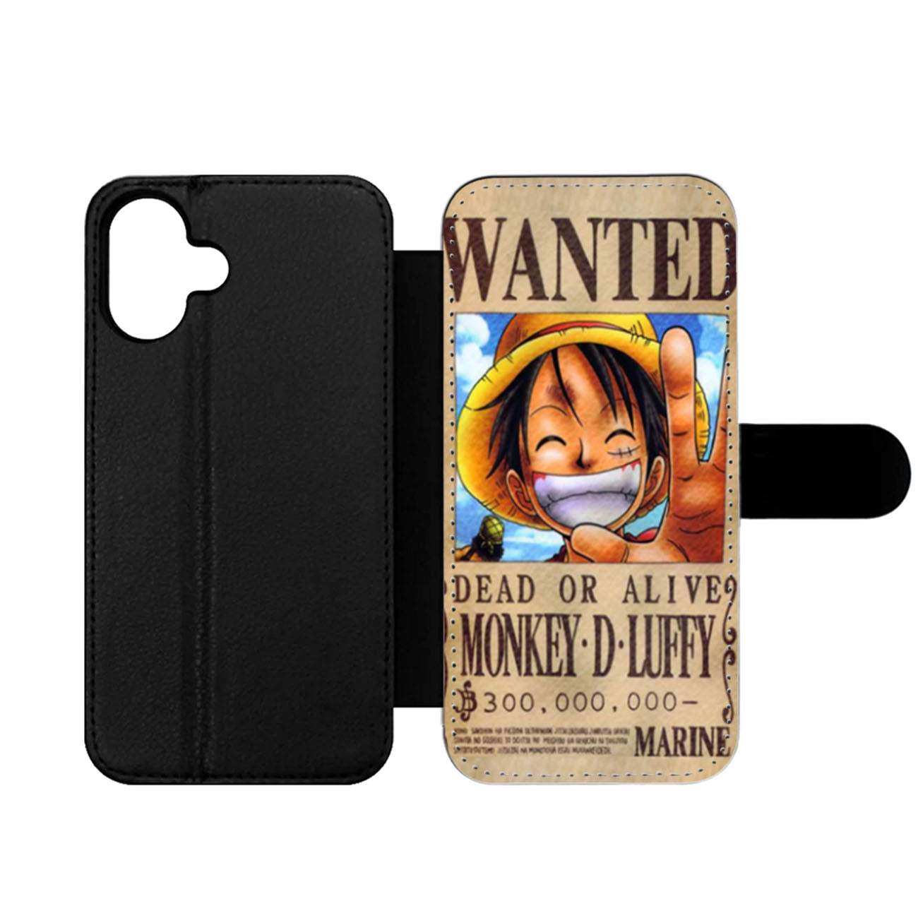 One Piece Monkey D Luffy Wanted Poster Wallet iPhone Case