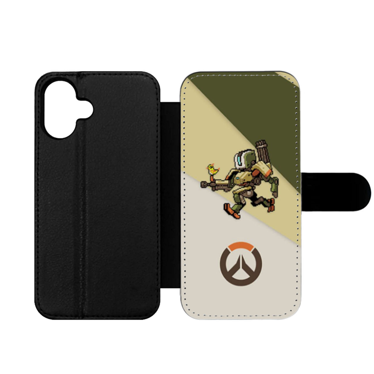 Overwatch Bastion Pixel Spray Wallet iPhone Case