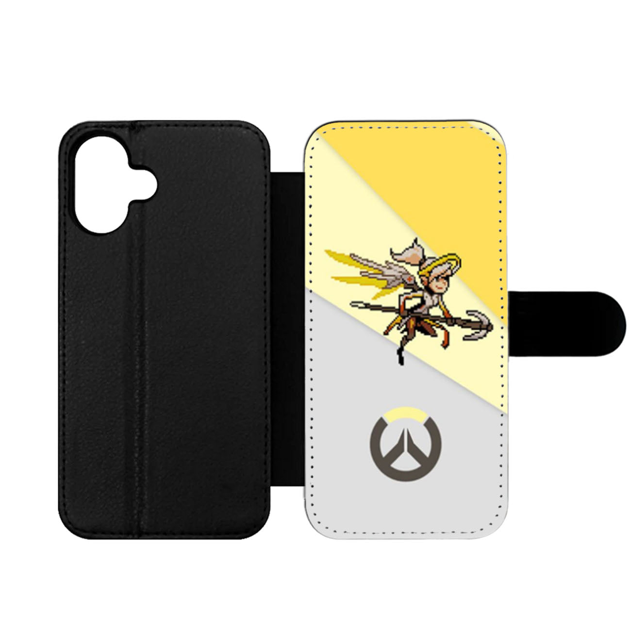 Overwatch Classic Mercy Pixel Spray Wallet iPhone Case