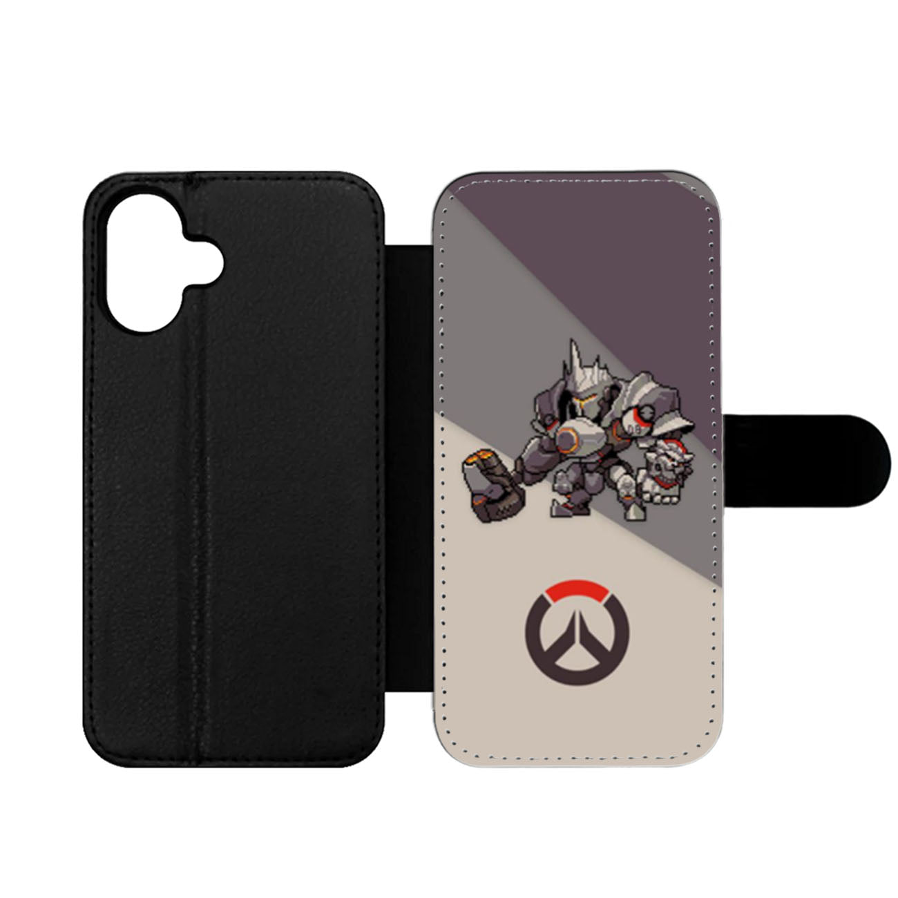 Overwatch Reinhardt Pixel Spray Wallet iPhone Case