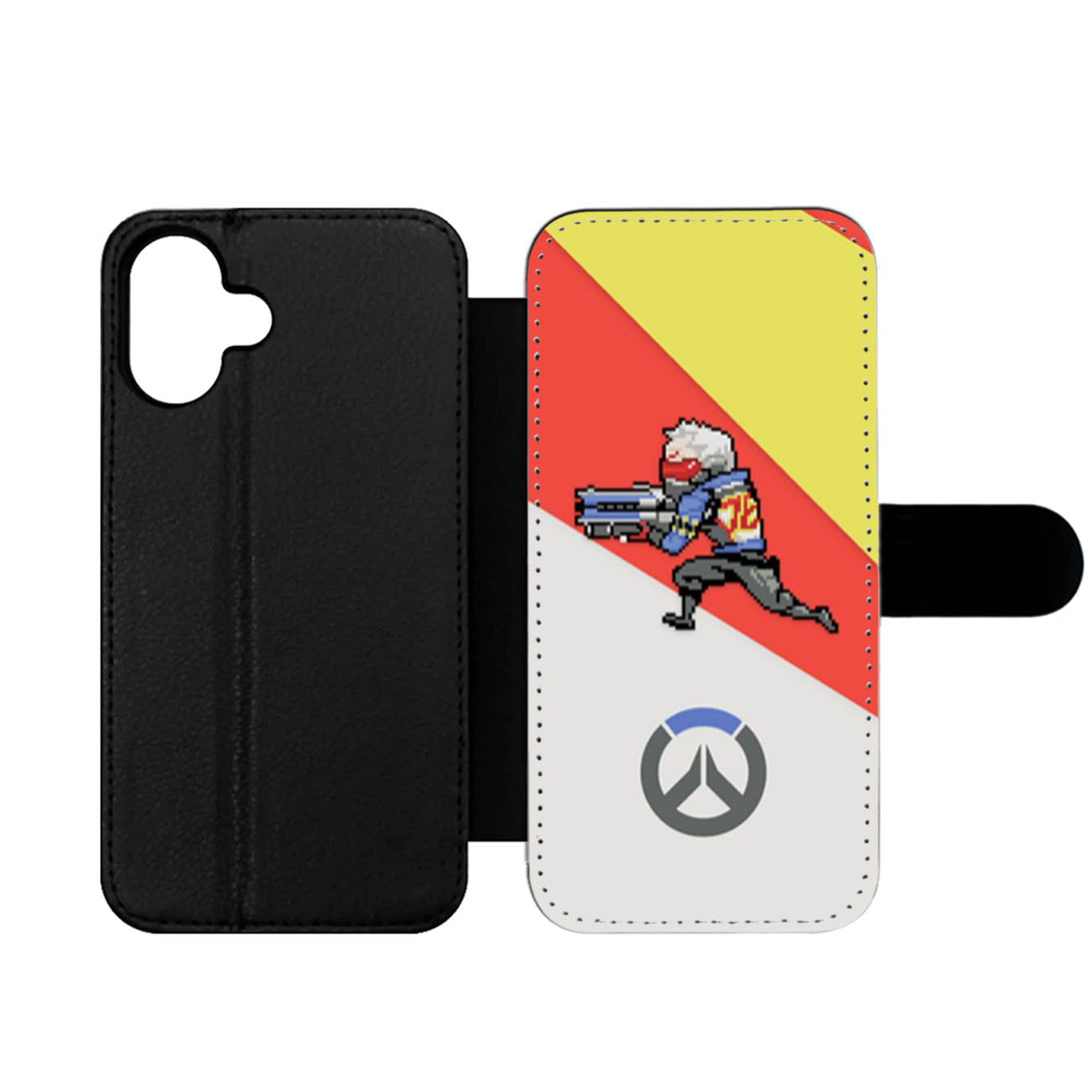 Overwatch Soldier 76 Pixel Spray Wallet iPhone Case