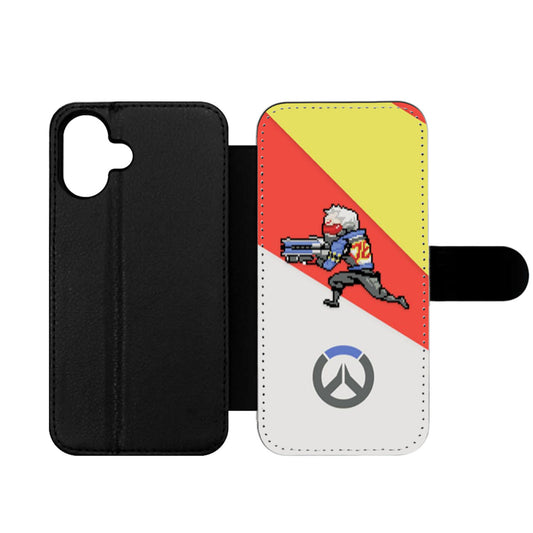Overwatch Soldier 76 Pixel Spray Wallet iPhone Case