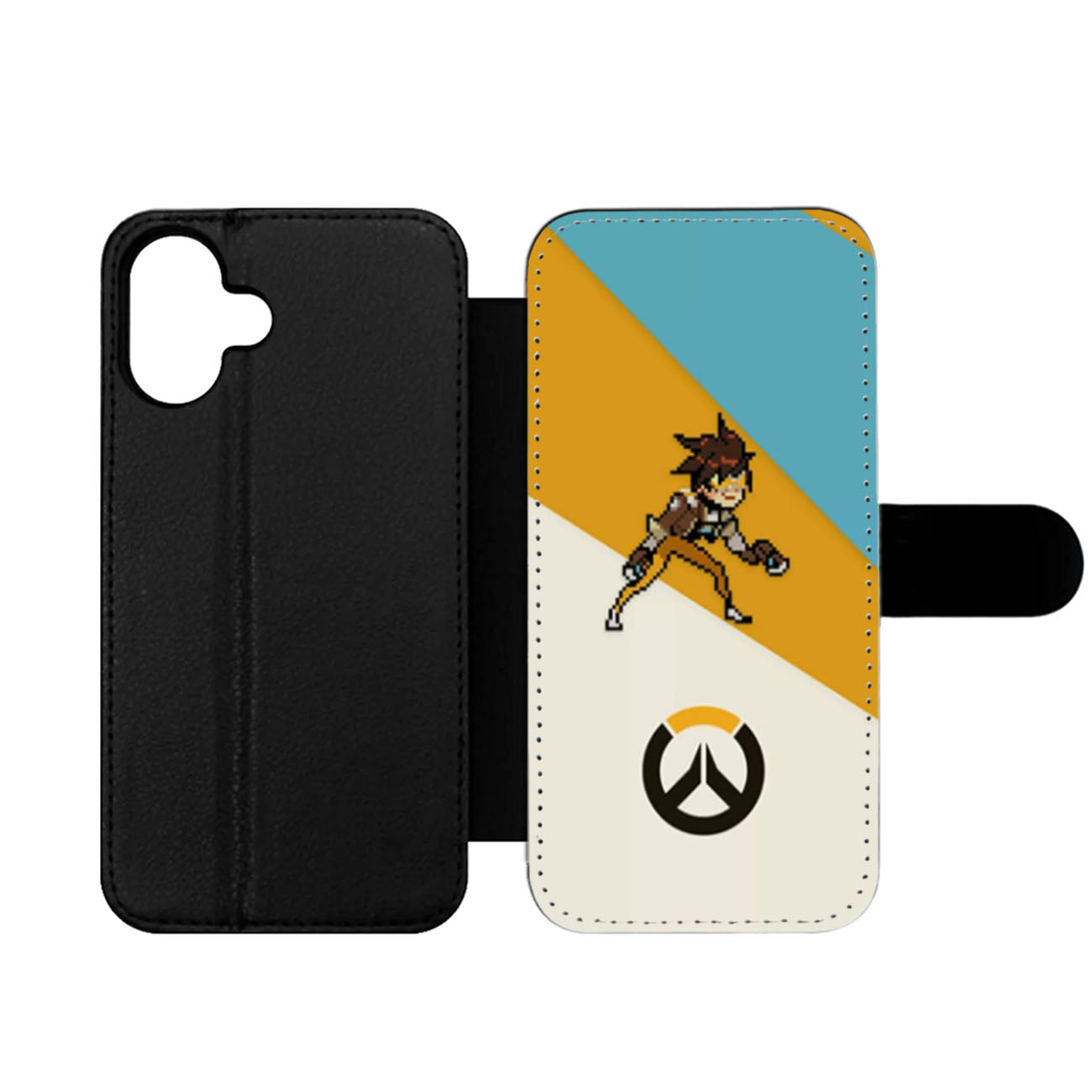 Overwatch Tracer Pixel Spray Wallet iPhone Case
