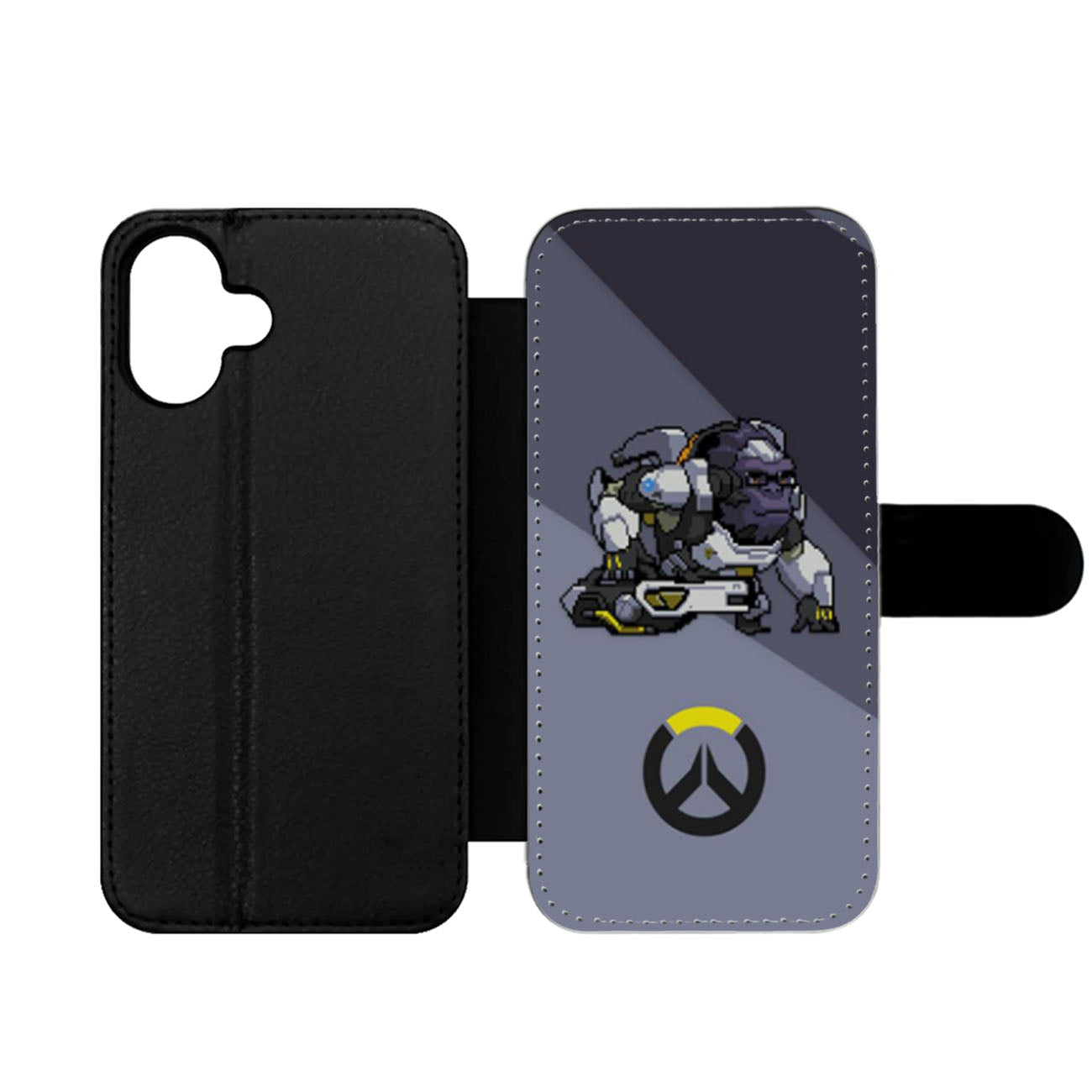 Overwatch Winston Pixel Spray Wallet iPhone Case