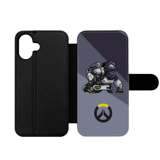 Overwatch Winston Pixel Spray Wallet iPhone Case