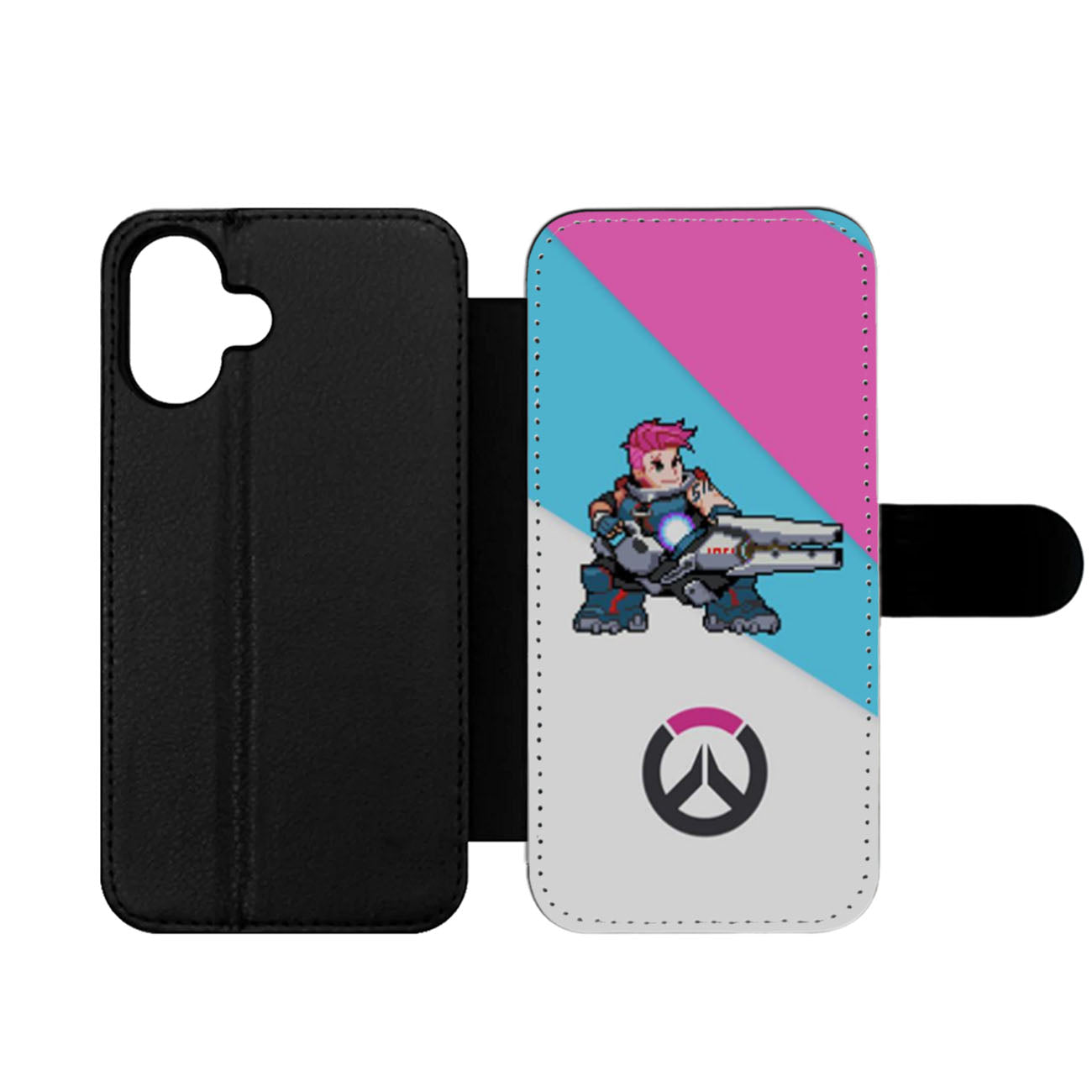 Overwatch Zarya Pixel Spray Wallet iPhone Case