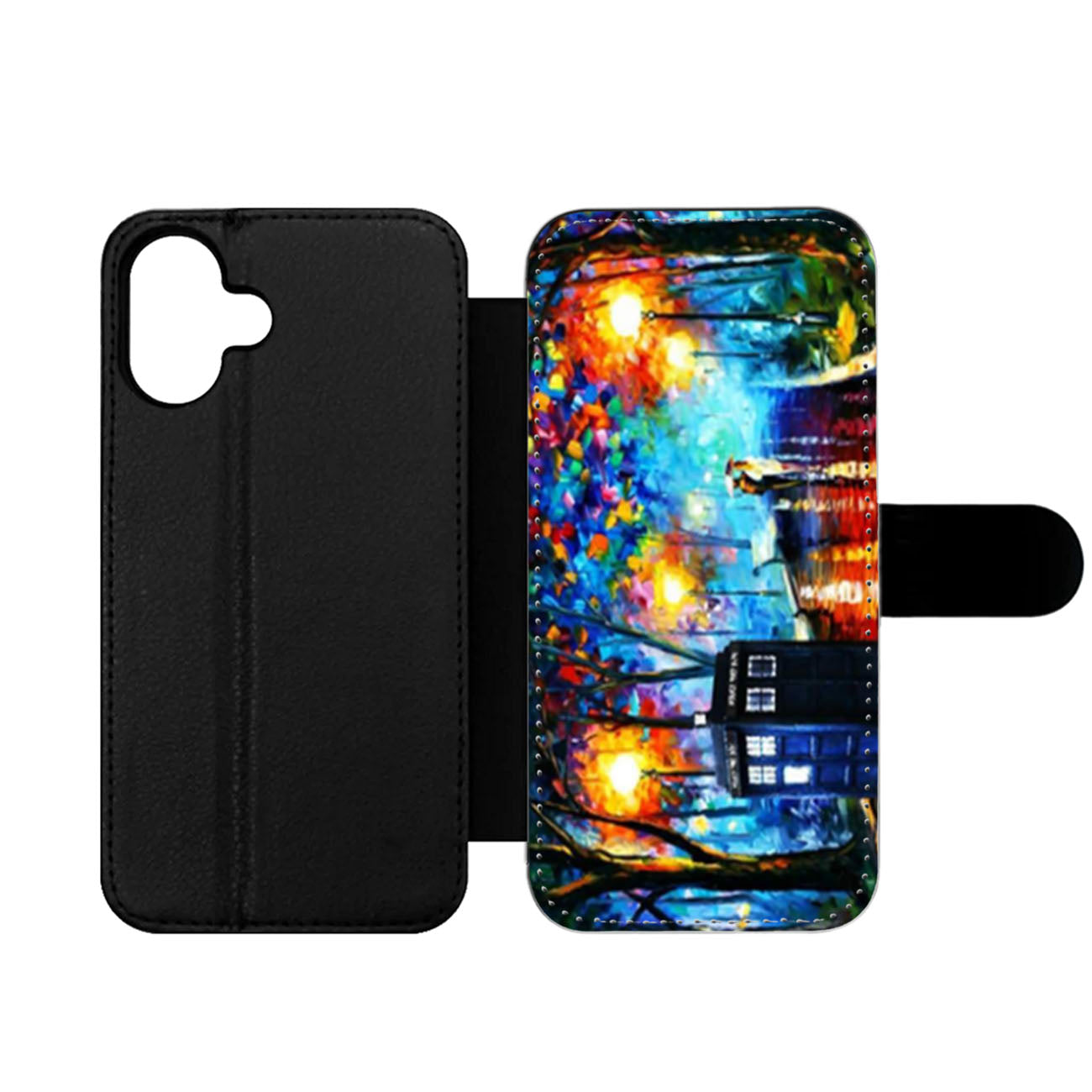 Paintings Tardis Leonid Afremov Doctor Who Wallet iPhone Case