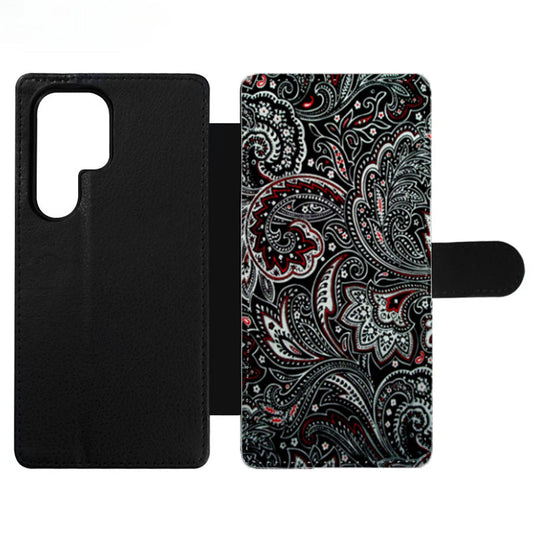 Paisley Pattern Art Wallet Samsung Case