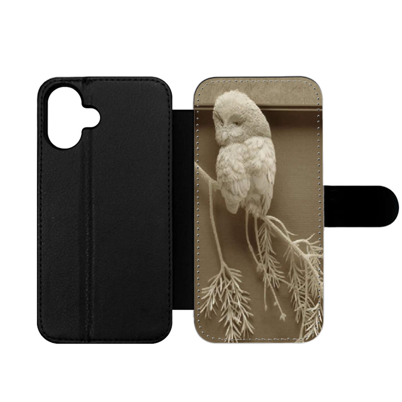 Paper Sculpture Owl Wallet iPhone Case