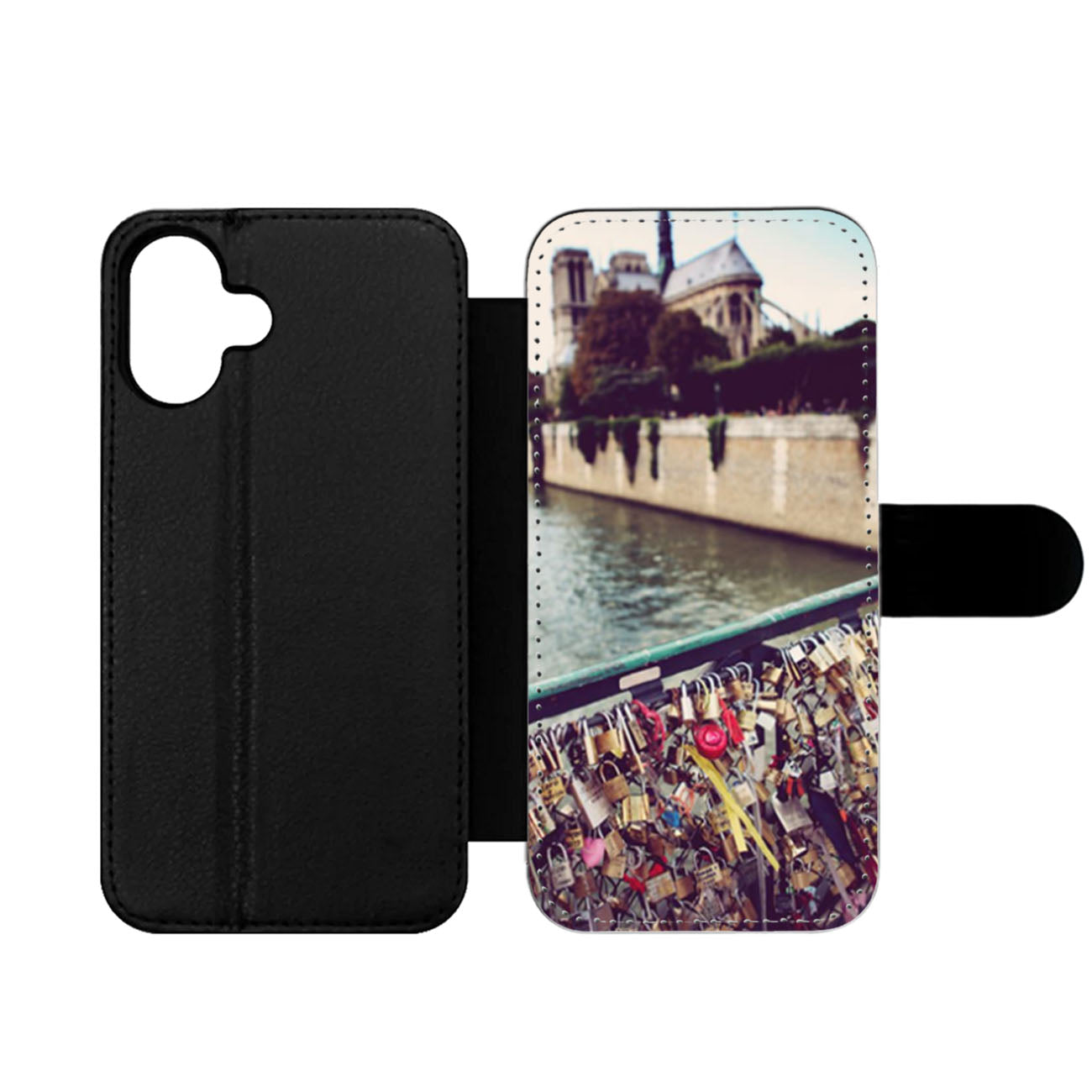 Paris Love Locks Wallet iPhone Case