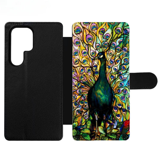 Peacock Tiffany Stained Glass Wallet Samsung Case