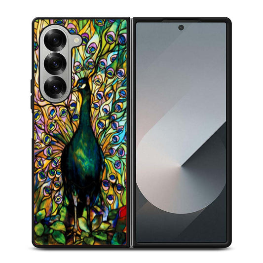 Peacock Tiffany Stained Glass Samsung Z Fold 6 Case
