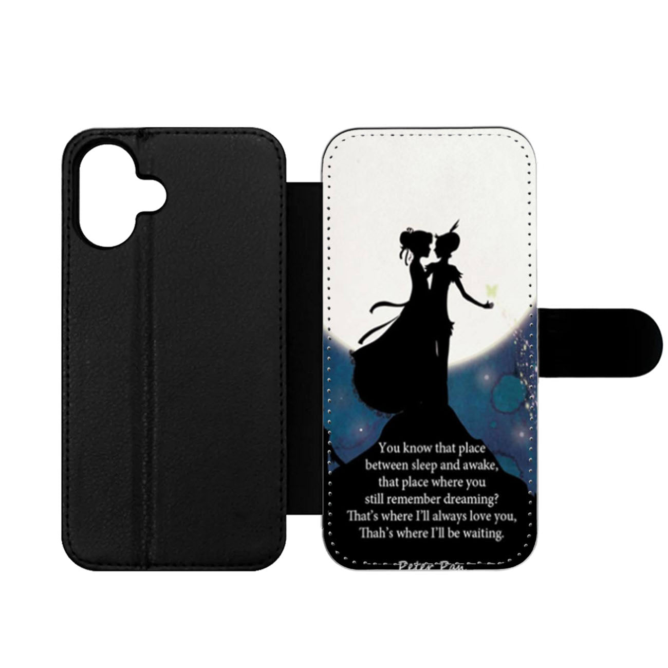 Peter Pan Quote Galaxy Nebula Wallet iPhone Case