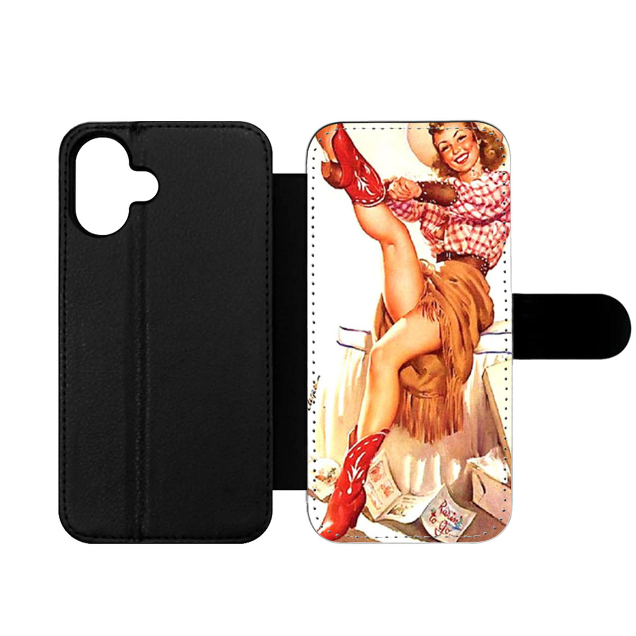 Pin Up Cowgirl Wallet iPhone Case