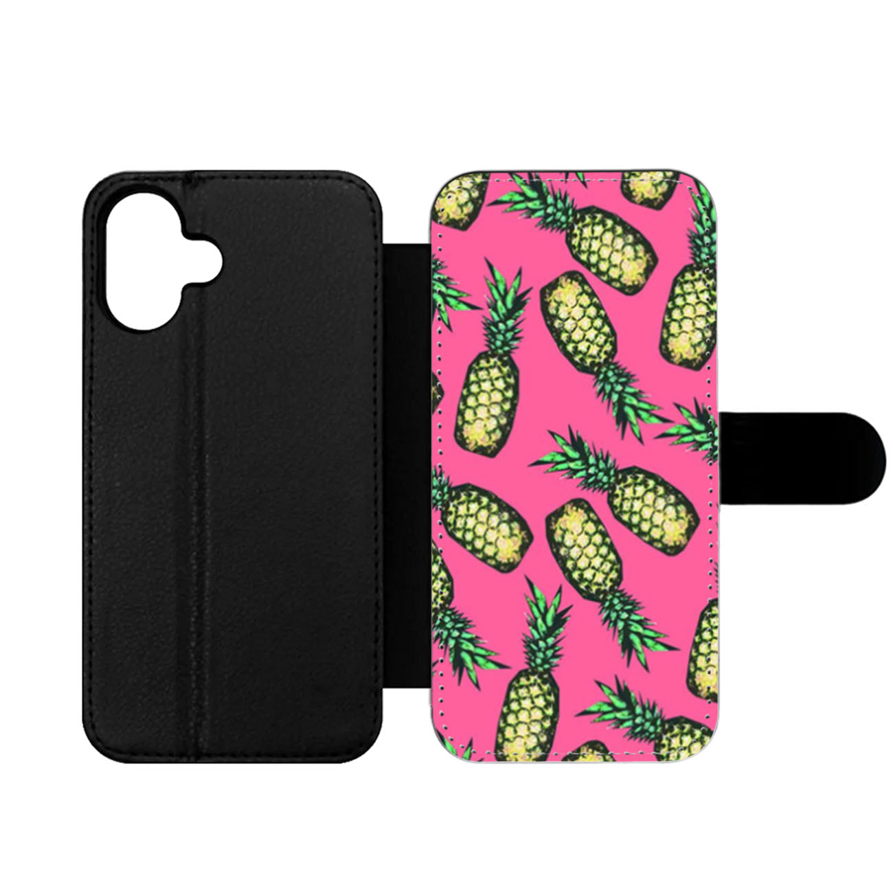 Pineapple Pattern Wallet iPhone Case