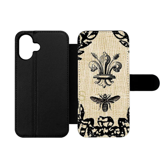 Pink Fleur de Lis Wallet iPhone Case