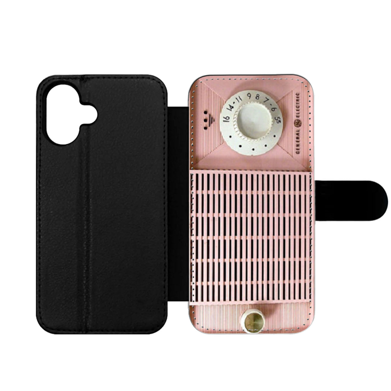 Pink Retro Radio Wallet iPhone Case