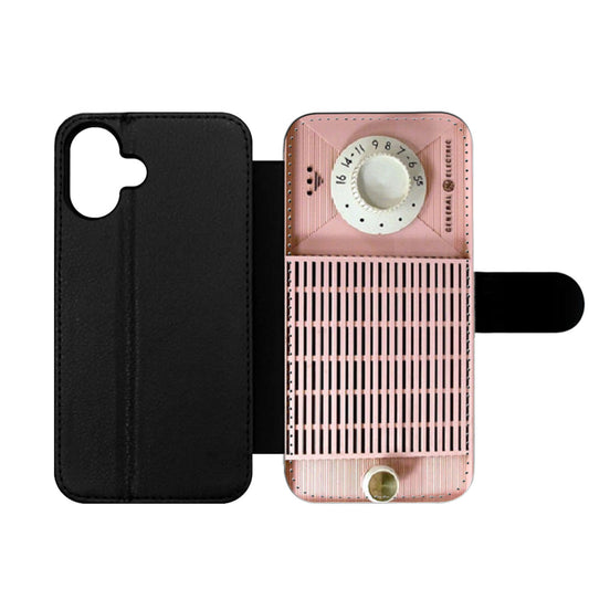 Pink Retro Radio Wallet iPhone Case