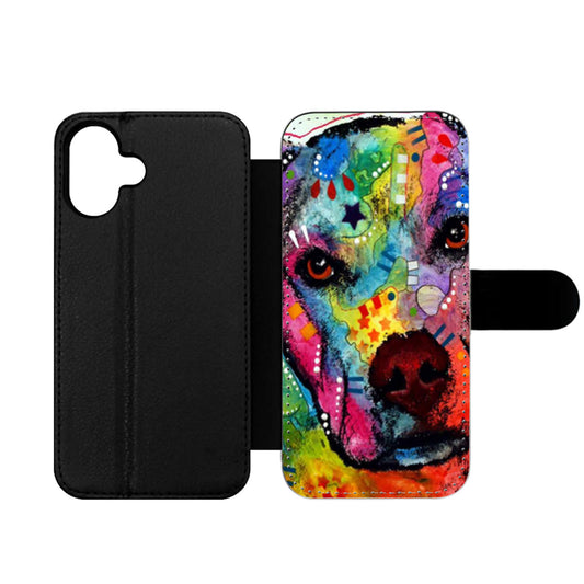 Pitbull Love Painting Wallet iPhone Case