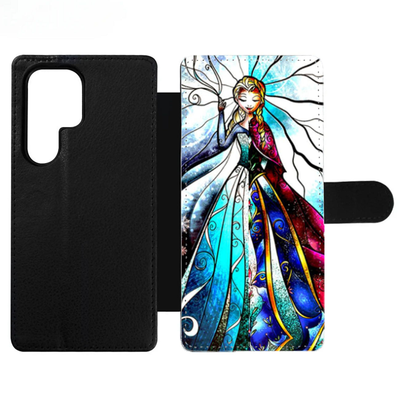 Princess Elsa And Anna Stained Glass Wallet Samsung Case