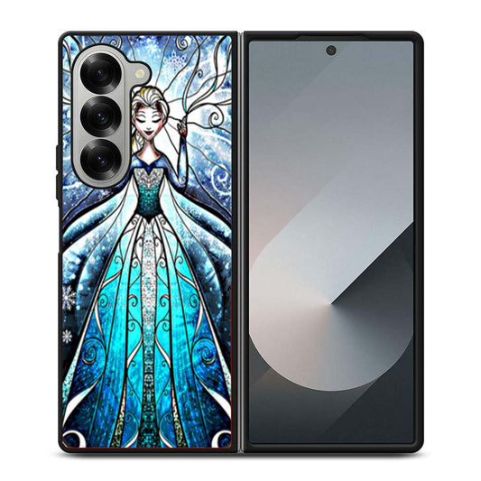 Princess Elsa Stained Glass Samsung Z Fold 6 Case