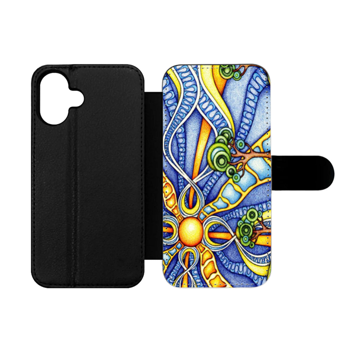 Psychedelic Nature Art Wallet iPhone Case