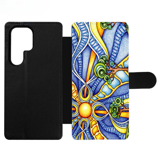Psychedelic Nature Art Wallet Samsung Case