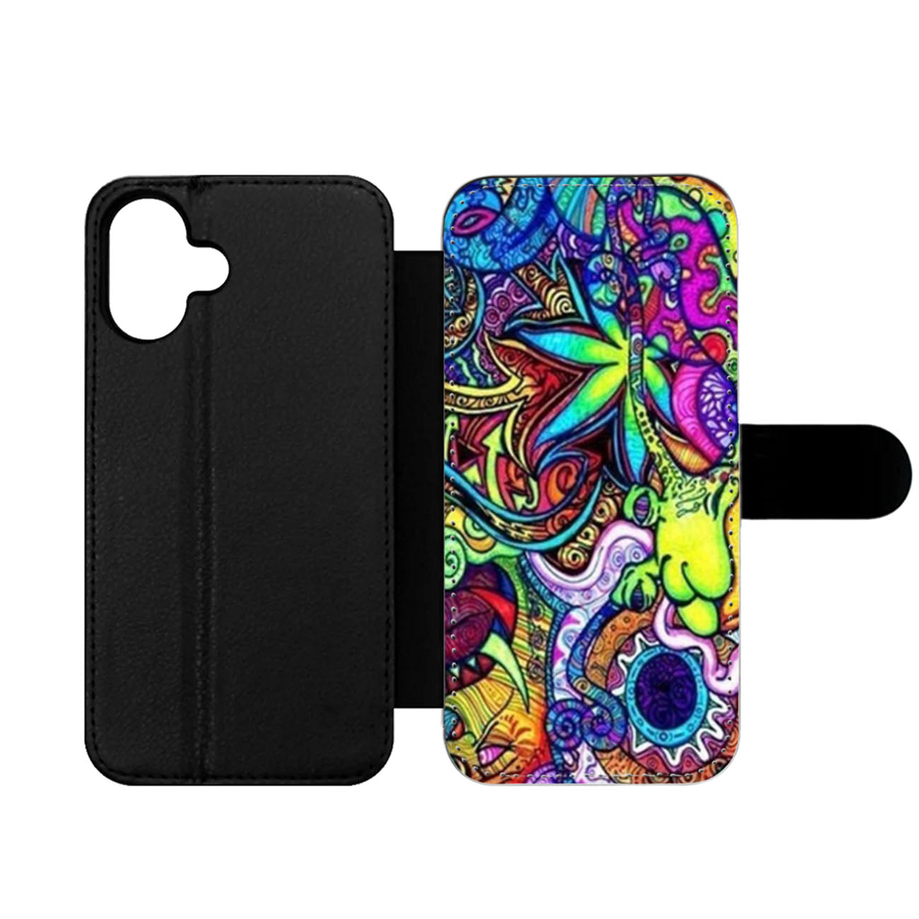 Psychedelic Trippy Art Wallet iPhone Case