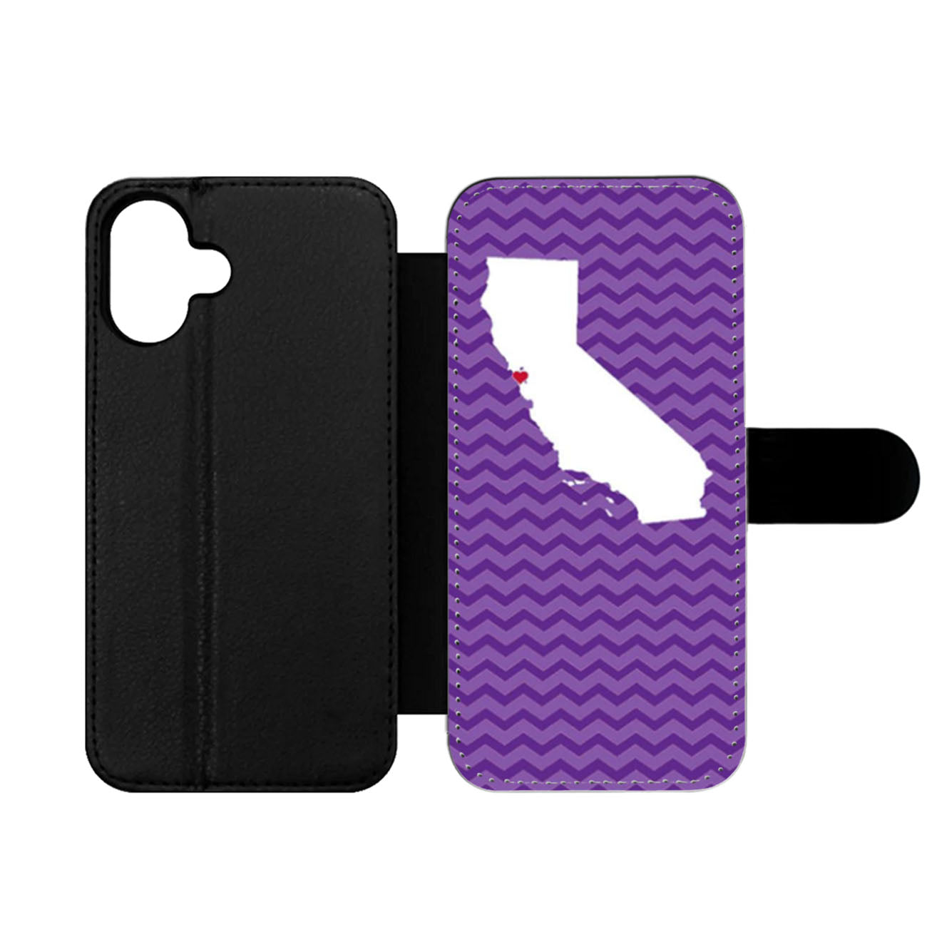 Purple Chevron State Love Wallet iPhone Case