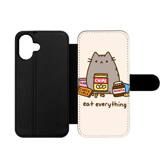 Pusheen The Cat Eat Every Thing Wallet iPhone Case