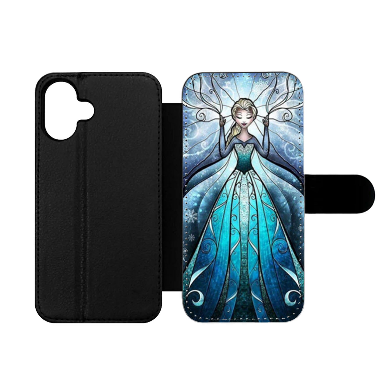 Queen Elsa Disney Frozen Stained Glass Wallet iPhone Case