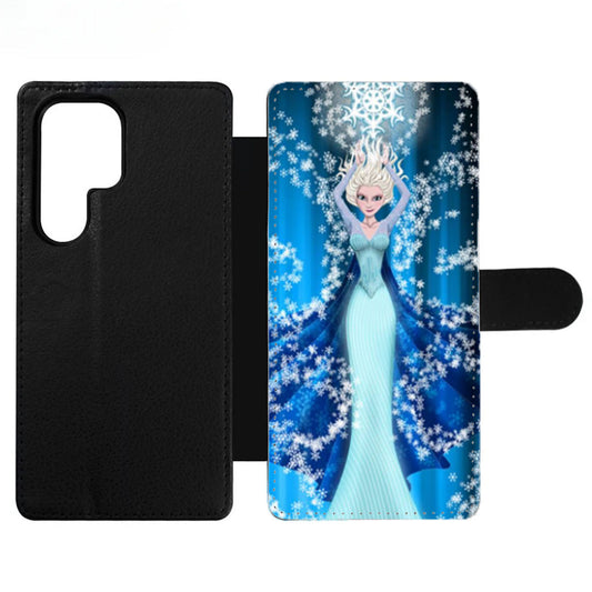 Queen Elsa Snowflakes Wallet Samsung Case