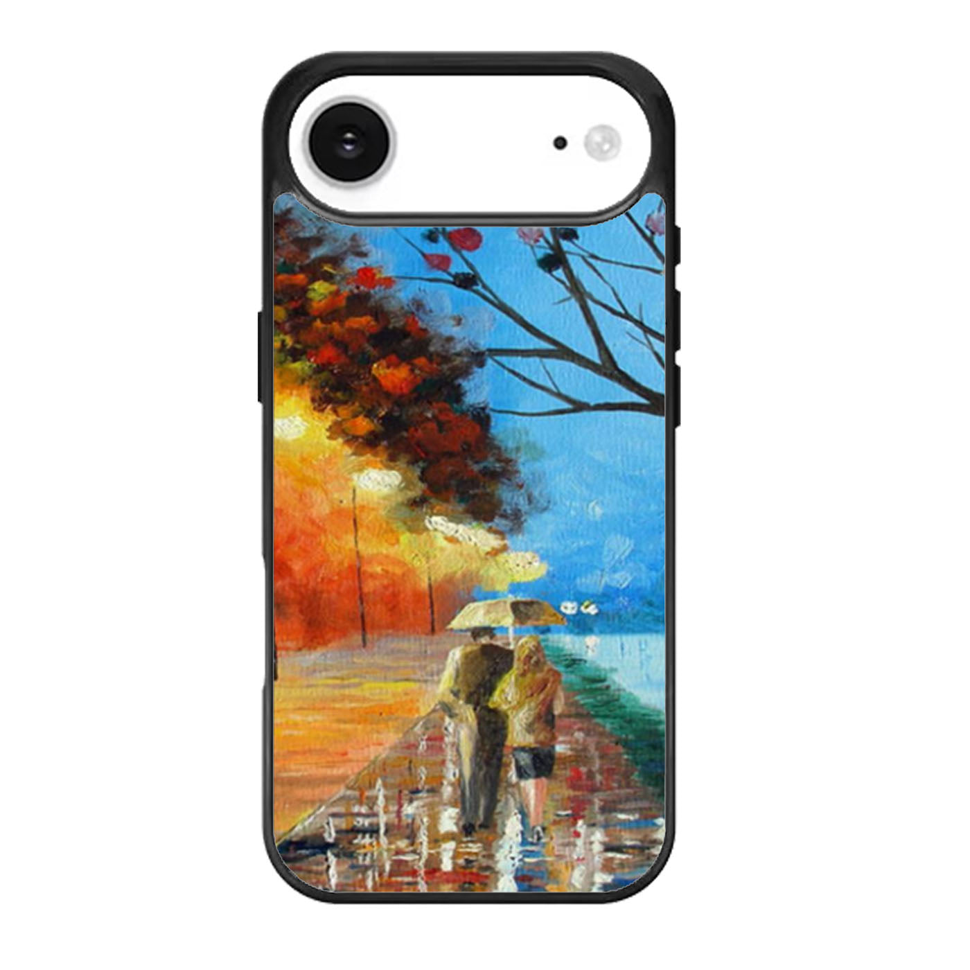 Rain Road Couple Love Oil Painting iPhone Air Case
