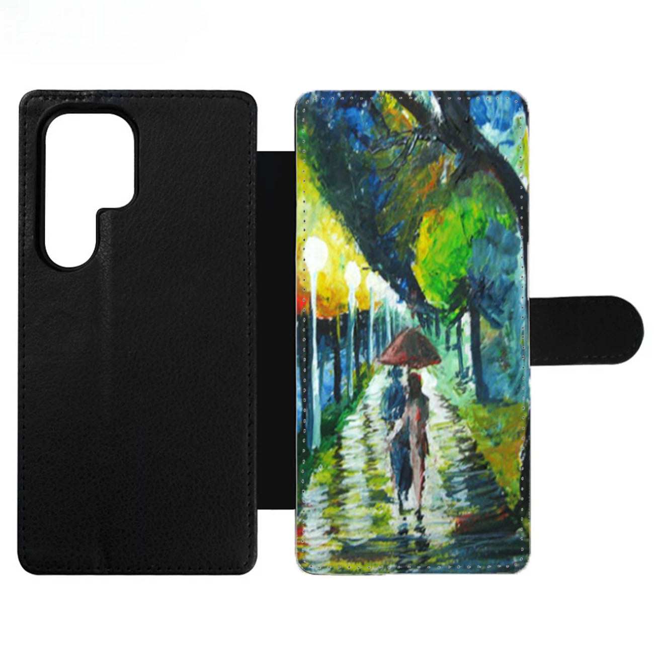 Rain Road Painting Wallet Samsung Case
