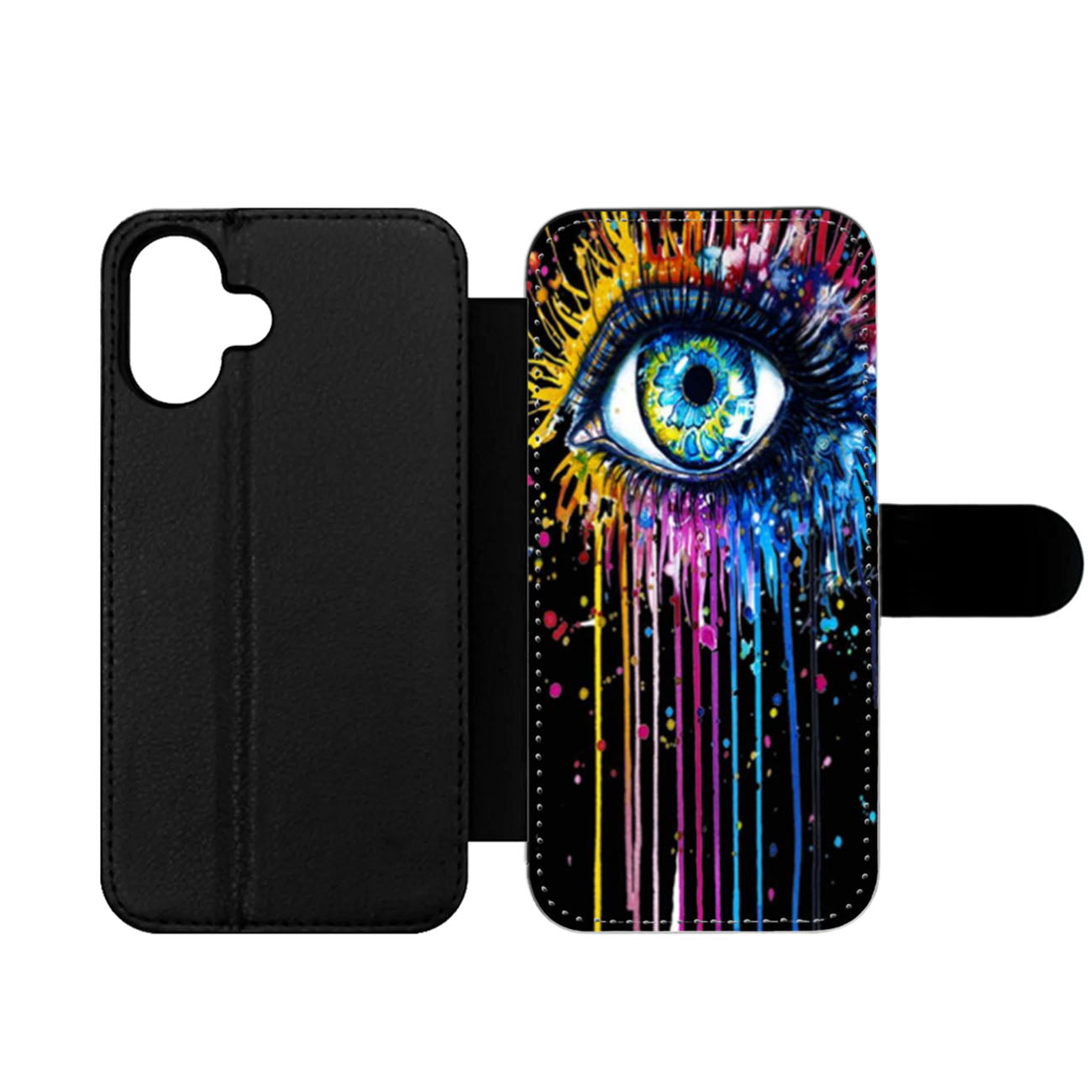 Rainbow Eyes Dripping Wallet iPhone Case