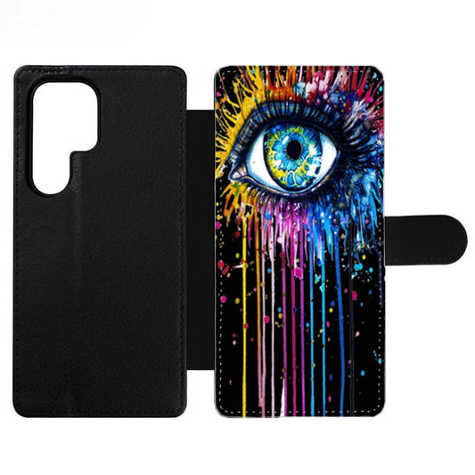 Rainbow Eyes Dripping Wallet Samsung Case