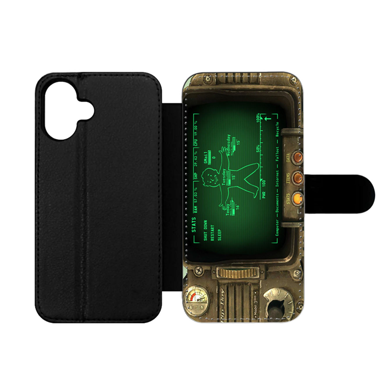 Rainmeter Fallout Pipboy Wallet iPhone Case