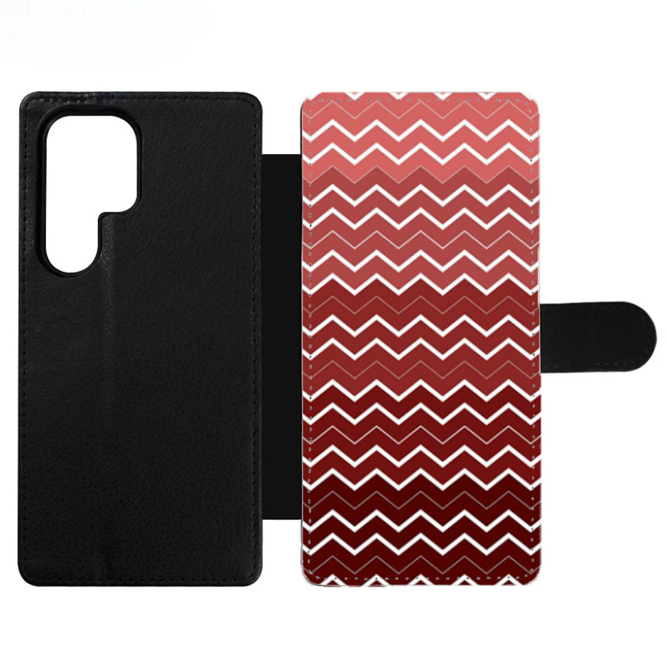 Red Chevron Pattern Wallet Samsung Case
