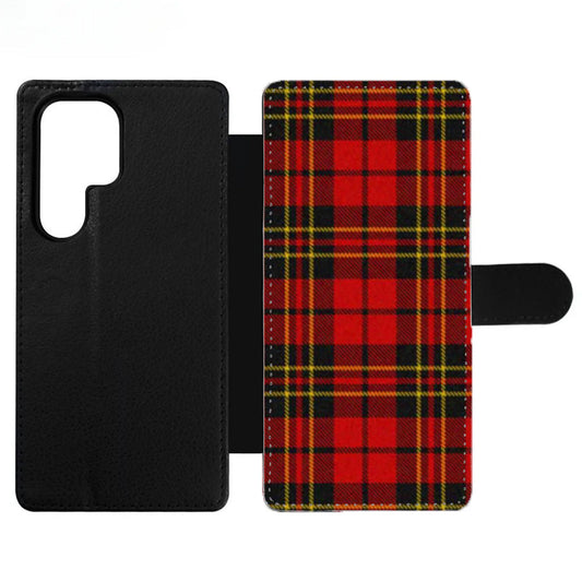 Red Tartan Plaid Wallet Samsung Case