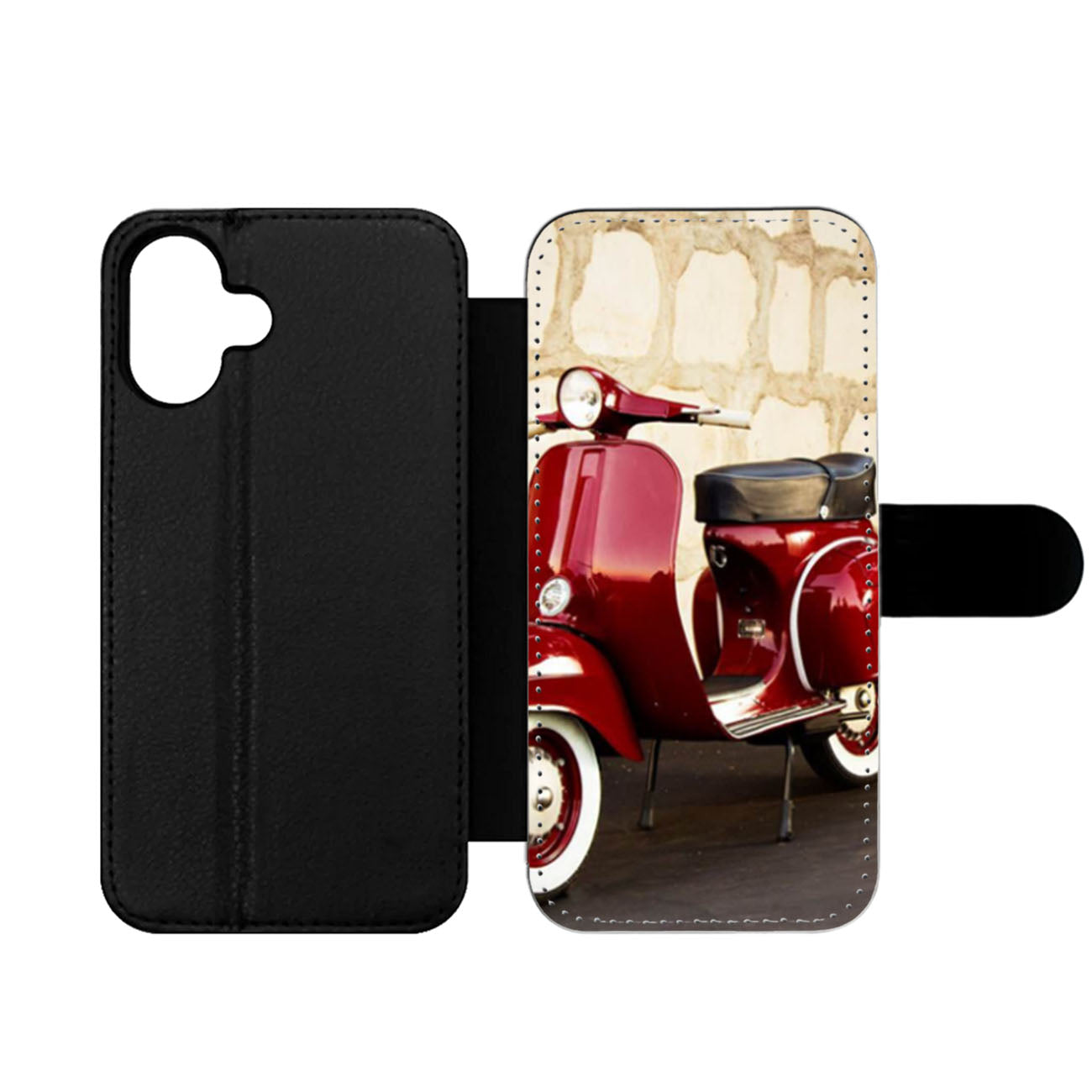 Retro Red Vespa Wallet iPhone Case