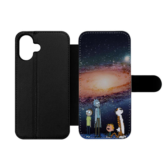 Rick Morty Calvin Hobbes Stargazing Wallet iPhone Case