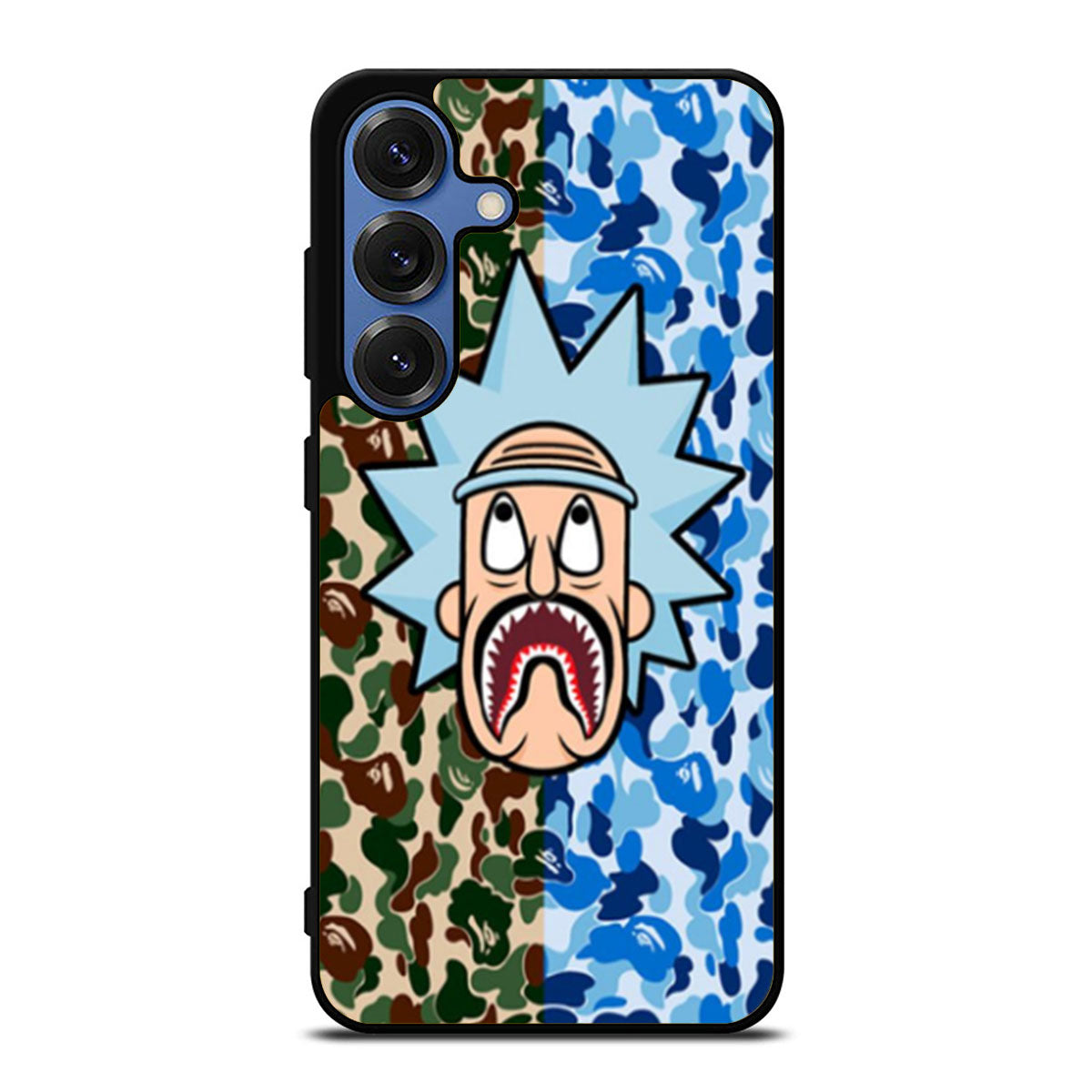 Rick and Morty Bape Shark Camo Samsung S25 Ultra Case