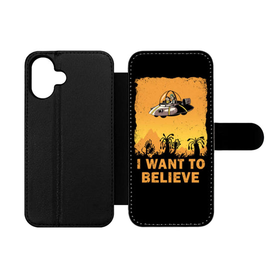 Rick and Morty I Want to Believe X Files Wallet iPhone Case