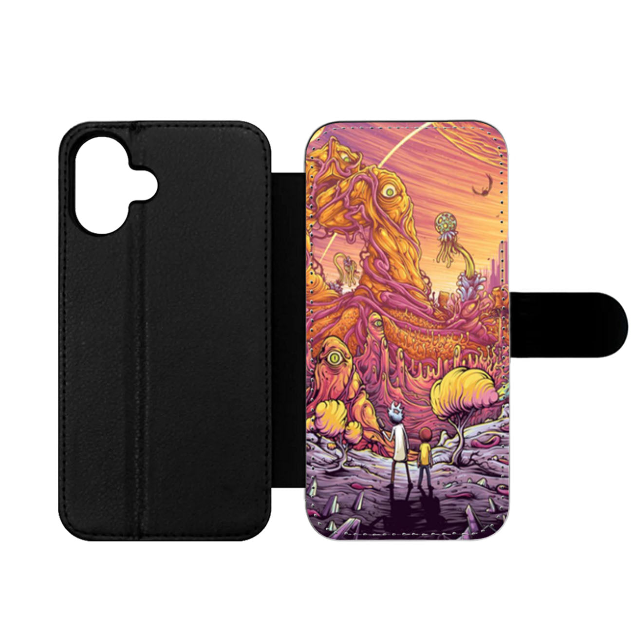 Rick and Morty Psychedelic Wallet iPhone Case