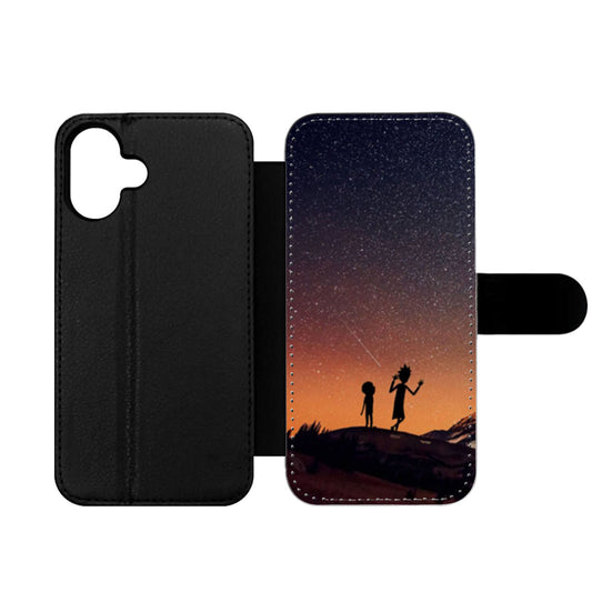 Rick and Morty Silhouette Milky Way Wallet iPhone Case
